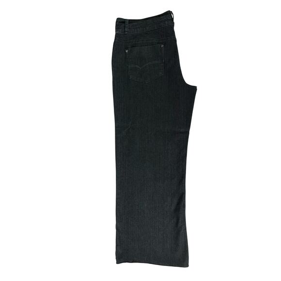 Cato Womens Jeans Size 18 (38x29) Very Dark Blue Wide Leg Trouser Frayed Cut Hem - Picture 7 of 11